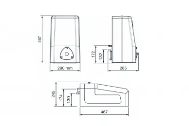 Fadini 199L Napęd MEC 200 0,5 KM 230/400V 3PH z wbudowaną centralą do 1250 kg (poziomy)
