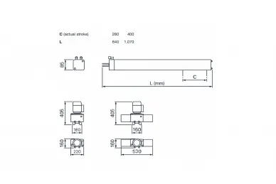 Fadini 7118L Vérin hydraulique MEC 800 SPECIAL pour portails battants