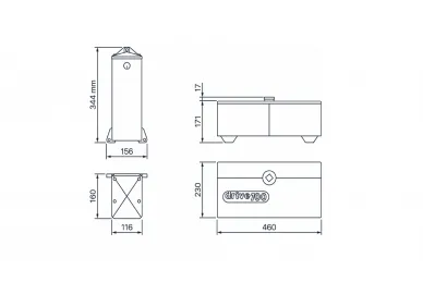 Fadini 713L Vérin hydraulique souterrain avec fonction de ralentissement DRIVE 700