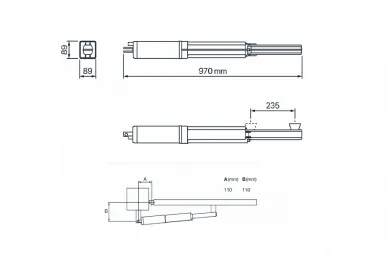 Fadini 887L HINDI 880 SPRINT Actuator with manual opening function (not self-locking)