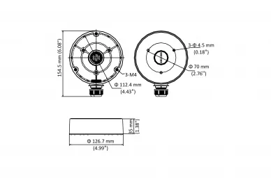 Hikvision DS-1280ZJ-DM8 Boîte de jonction métallique