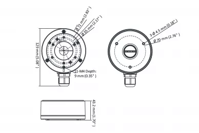Hikvision DS-1280ZJ-XS(BLACK) Scatola di giunzione in metallo