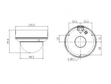 Hikvision DS-2CD2720F-I Dimensions (mm):