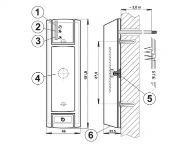 Jablotron JA-122E BUS outdoor access module with RFID