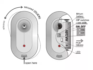 Jablotron JA-185B wireless glass-break detector
