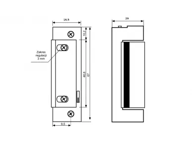 JiS 1411RF 12V DC Gâche électrique réversible