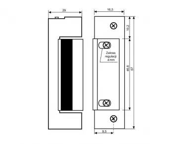 JiS 1433 12-24V AC/DC Gâche électrique avec mémoire