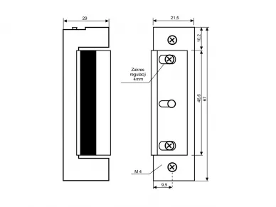 JiS 1710R 12-24V AC/DC Gâche électrique de base