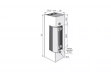 JiS 1720R 12-24V AC/DC Gâche électrique avec interrupteur