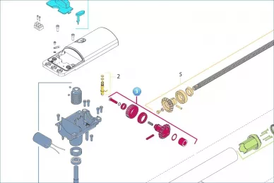 KingGates 1722B4 Wałek pośredni ze ślimacznicą LINEAR230 (907020100)