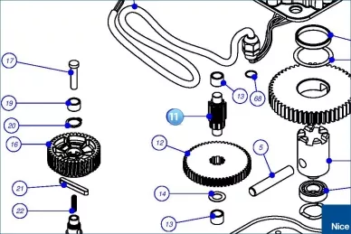Koło zębate pośredne X-Metro z wałem (PMD2065.4610)