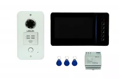 Leelen Set vidéo-interphone JB305 N60B/No15pc/DIN/3x porte-clés