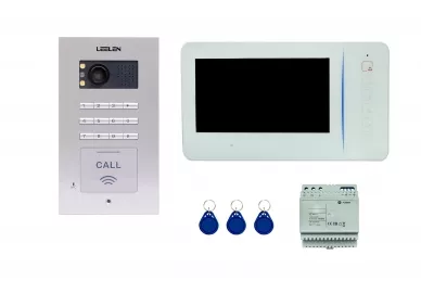 Leelen Set vidéo-interphone JB305 N60W/No18pc/DIN/3x porte-clés