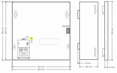 Logement Pulsar AWO005 pour les panneaux de contrôle SATEL avec transformateur