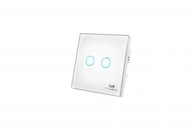 MCOHome MH-S312 Interrupteur à deux boutons, blanc