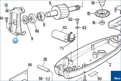Motor rear cover MOBY (BMG0781.4567)