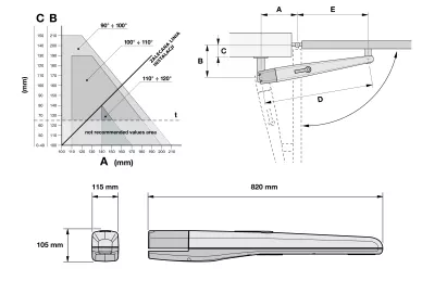 Mounting dimensions: