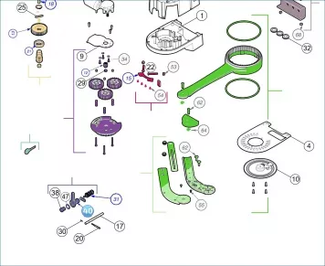Nice PPD1920A.45401 Dźwigienka wysprzęglenia czerwona