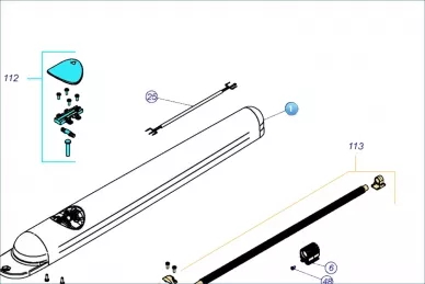 NiceHome PD1740A3002 korpus siłownika ARIA200 - góra