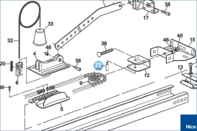 Oś koła zwrotnego paska zębatego SHEL/TS432 (PMD1300.4610)