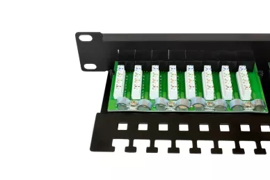 Patchpanel UTP 24x 8P8C (RJ45) 1U mit Platte