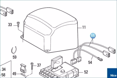 Przewody (czerwony i czarny) pomiędzy mostkiem prost. a centralą MC424 (CA23.5320)