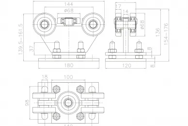 PSG 60.001 Laufwagen 80 Stahlrollen
