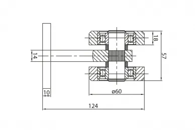 PSG 60.005.70 Carrello 70 per cancello sospeso