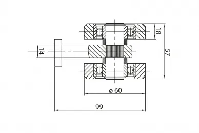 PSG 60.006.70 Chariot 70 pour portail suspendu - base étroite
