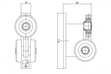 PSG 60.006.70 Chariot 70 pour portail suspendu - base étroite