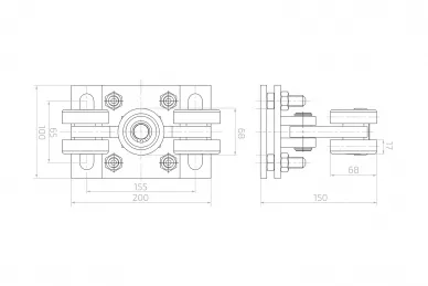 PSG 60.008.80 Chariot roulant 80 mm roulettes en acier