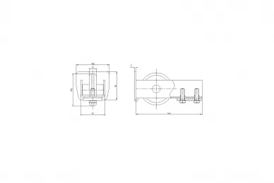 PSG 60.011.100 Auflaufrolle 100x89 mm mit Abschluss
