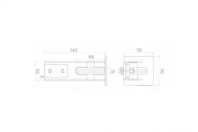 PSG 60.011.70.01 Rolka najazdowa 70 z zakończeniem, do bramy przesuwnej - kółko z tworzywa, do szyny 70 x 70 x 4 mm, ocynkowana
