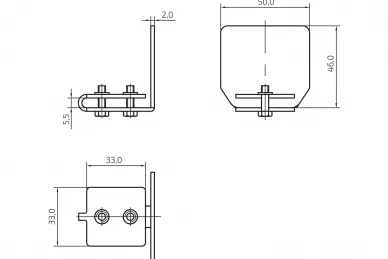 PSG 60.012.38 Zakończenie profilu do bram podwieszanych 50x46x2,0; ocynk (100)