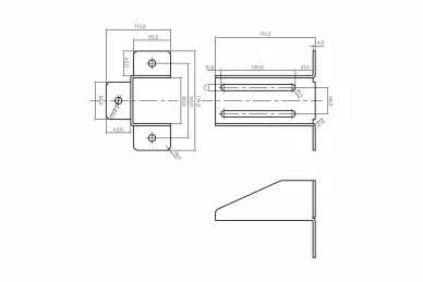 PSG 60.013.7016 End catcher bracket for side mounting – 175X113 mm, anthracite