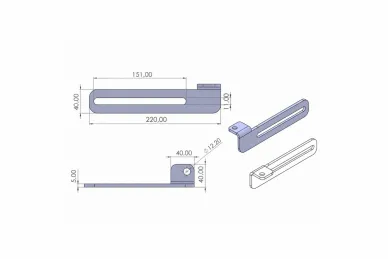 PSG 60.016.220L PSG guide roller bracket - 220 mm long, left, galvanized