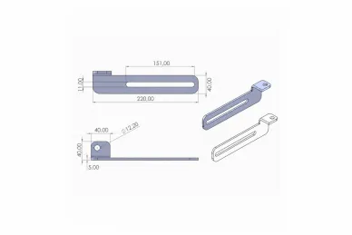 PSG 60.016.220P PSG guide roller bracket - 220 mm long, right, galvanized