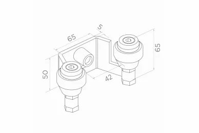 PSG 60.022.9005 Bracket for sliding gates 40 mm – with rubber rollers, black, RAL 9005