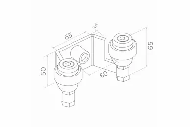 PSG 60.023.9005 Uchwyt do bram przesuwnych 60 mm – z rolkami gumowymi, czarny, ral 9005