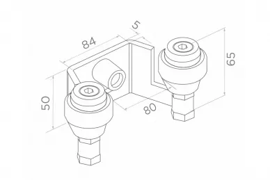 PSG 60.024 Supporto per cancello 80 rulli gommati