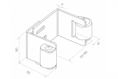 PSG 60.025 Poignée de porte réglable 55-90 mm
