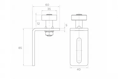 PSG 60.043 Rouleau de guidage de 35 mm réglable