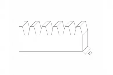 PSG 60.050 Barra dentata in acciaio 1000x10 mm