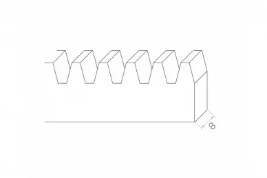 PSG 60.051.01 Stahlzahnleiste 1000x8 mm mit Schloss