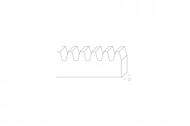 PSG 60.051.02 Barra dentata in acciaio 1000x8 mm senza fissaggi