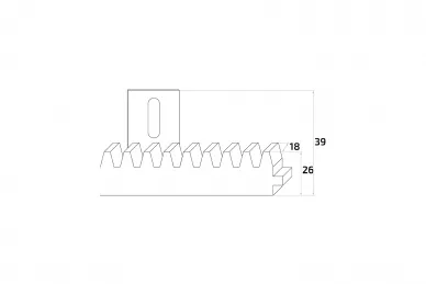 PSG 60.056 Listwa zębata tw.l1000x18 (10) (do 600 kg)