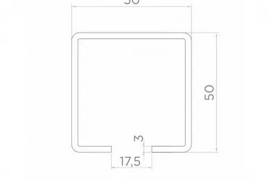 PSG 60.065 Ceownik do bram 50x50 x17,5x3 6000 mm.
