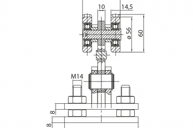 PSG 60.069 Laufwagen 68 für Schiebetor System 68x68