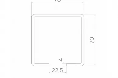 PSG 60.070 Ceownik do bram 70x70x22,5x4 6000mm