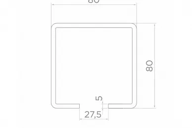 PSG 60.080.01 Ceownik do bram 80x80x27,5x5 7000mm
